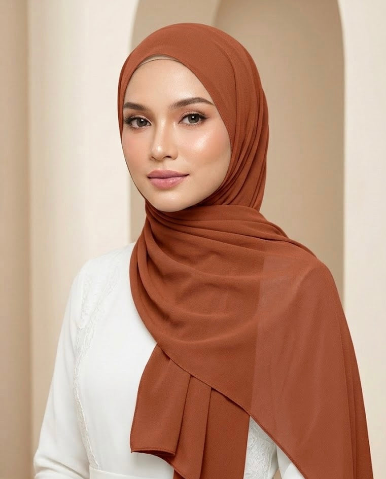 Chiffon Georgette - RUST ORANGE