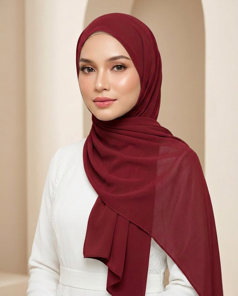 Chiffon Georgette - BURGUNDY MAHROON