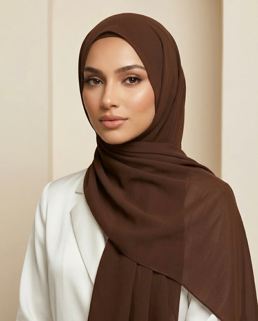 Matching Hijab and Cap - CHOCOLATE BROWN